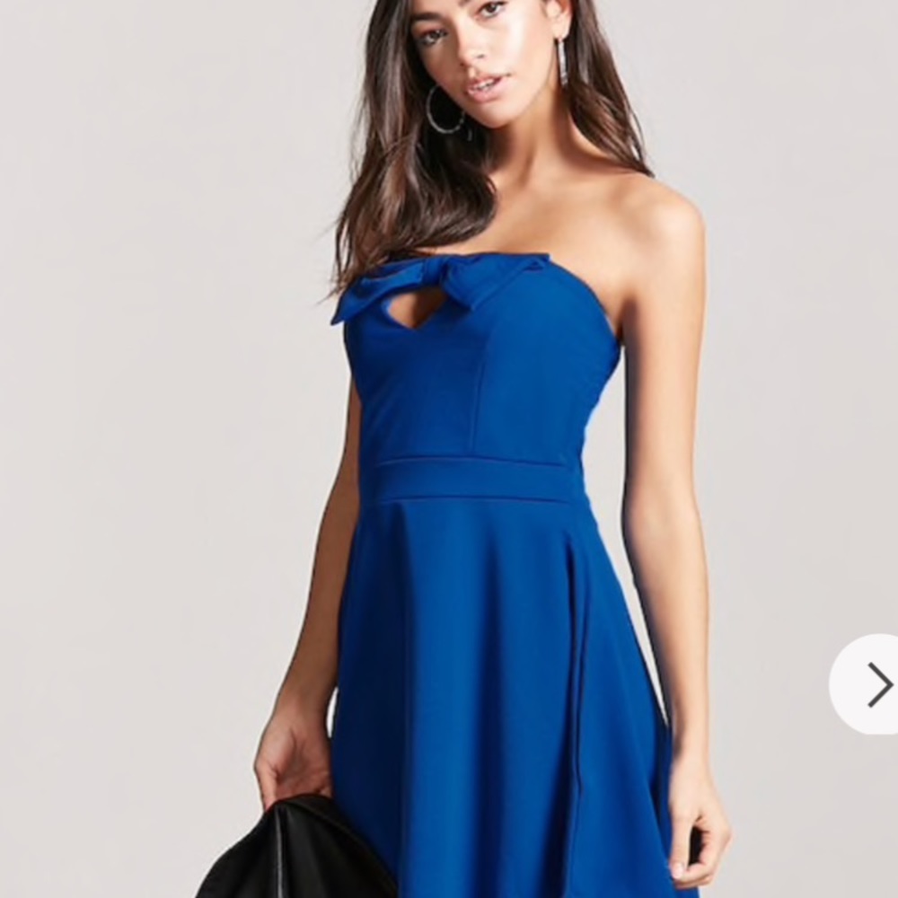 Royal blue sweetheart neckline tube dress padded!